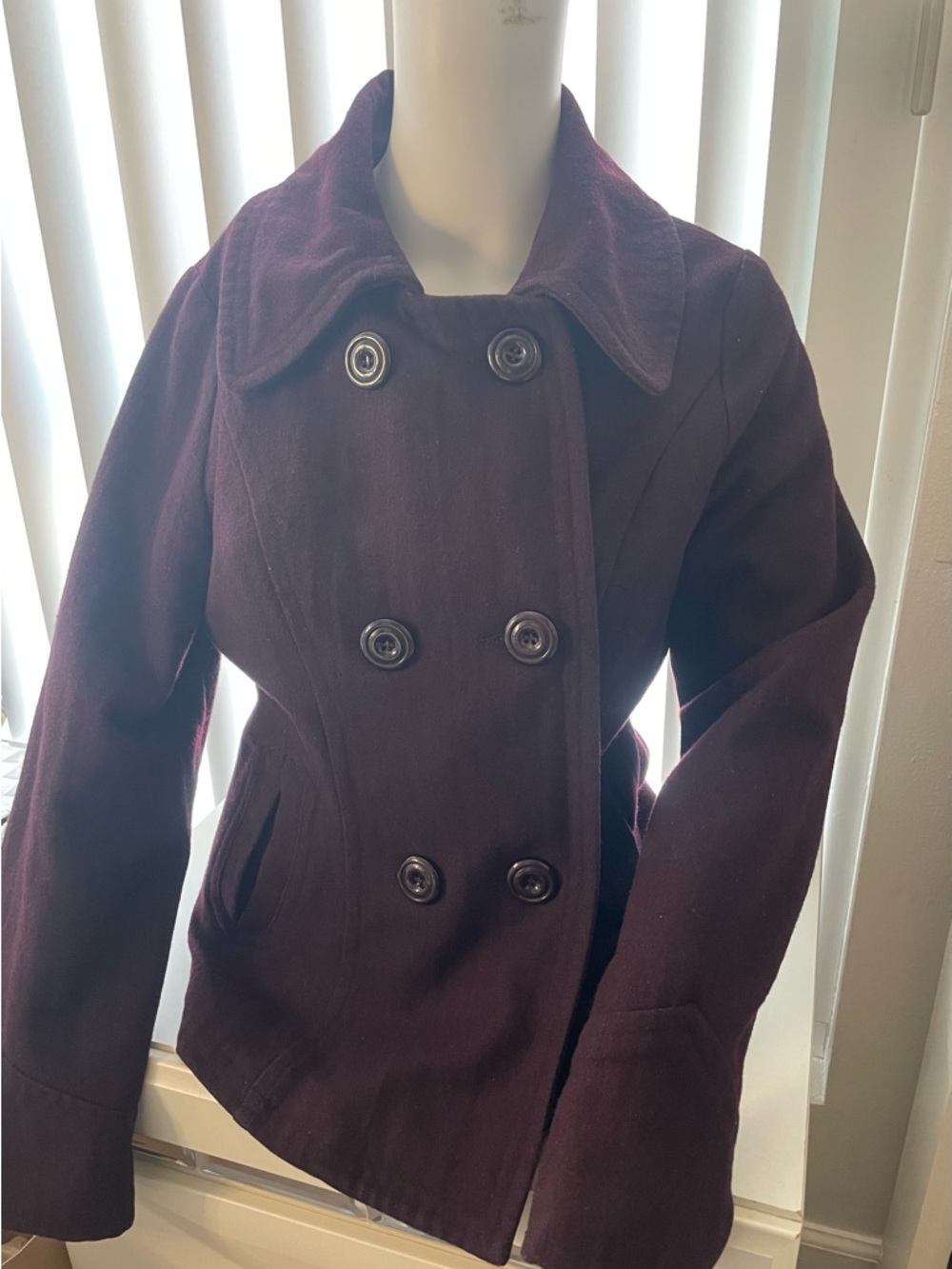 Women's Double-Breasted Wool-blend Peacoat